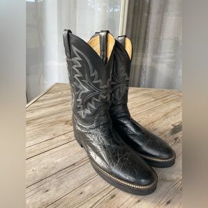 Justin western black leather boots